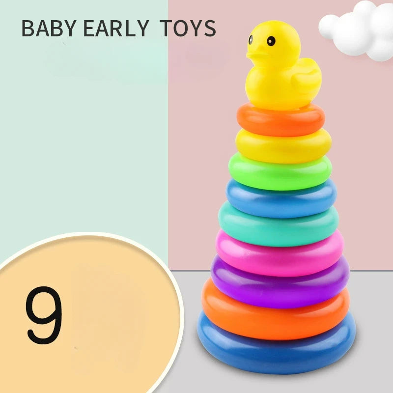 מגדל טבעות צבעוני לתינוקות דגם - ריינבו
