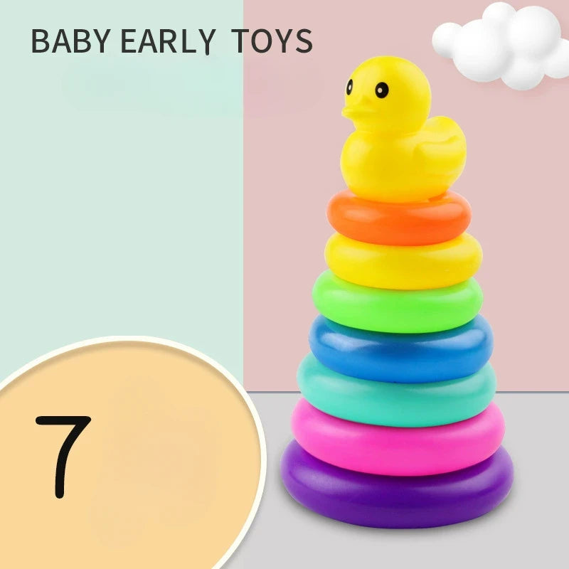 מגדל טבעות צבעוני לתינוקות דגם - ריינבו